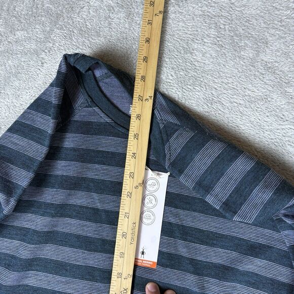 SmartWool Classic Thermal Merino Base Layer Crew Shirt Men 3XL XXXL Blue Striped - Picture 6 of 9
